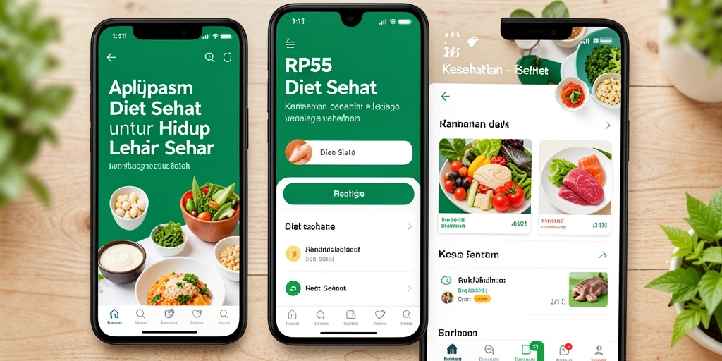 Tampilan antarmuka RP55 yang menarik dan fungsional untuk Diet Sehat.